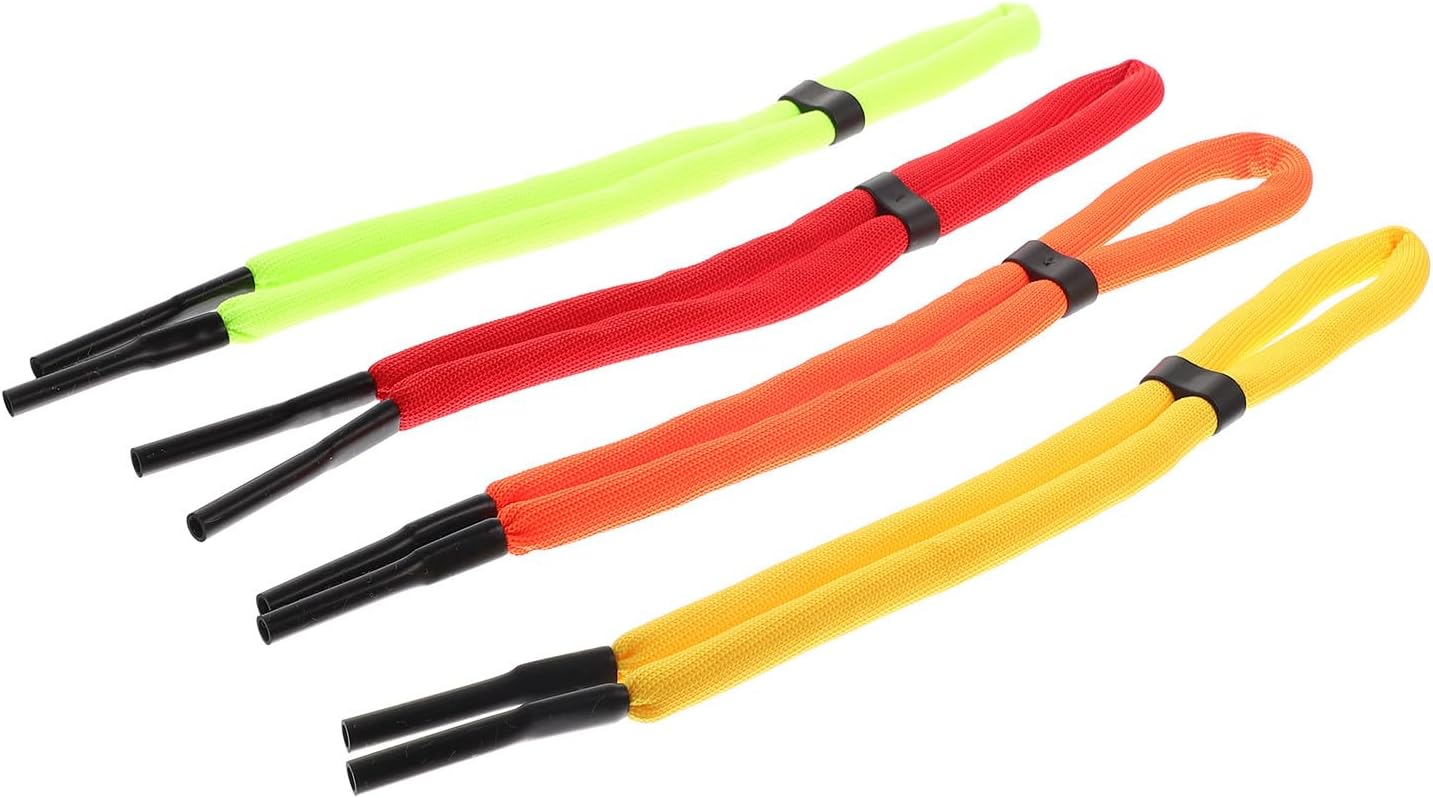 4pcs Foam Glasses Strap Adjustable Sports Eyeglass Lanyard for Men Floating Sunglasses Retainer Eyewear Cord Set in Red Yellow Orange Fluorescent Green