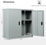 WOLTU Lockable Storage Cabinet, Grey, W90 x H92 x D40 cm - 9