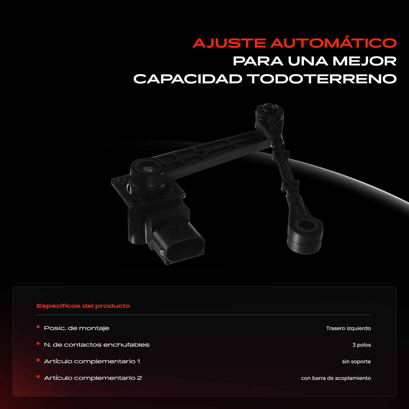Frankberg Sensor de altura Regulación de nivel Parte trasera izquierda para Discovery III L319 LA TAA R.o.v.e.r Sport LS 2004-2013 LR020159