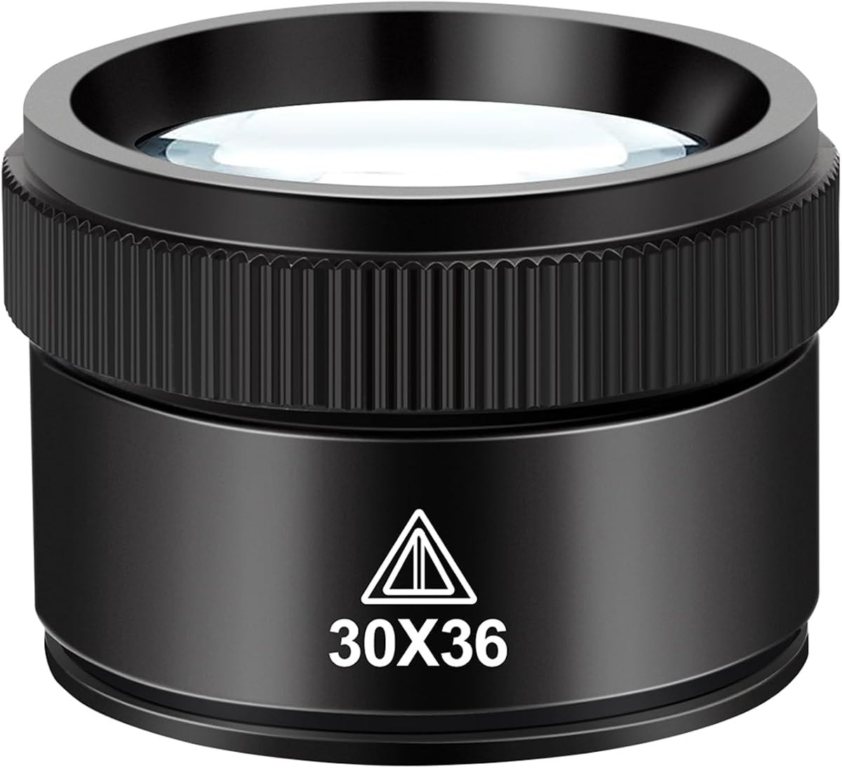 30X Jeweler Loupe Magnifier with Glass Lens, Black | Portable eye loupe for close-up inspection of coins, stamps, jewelry, gems, watches, rocks and small details