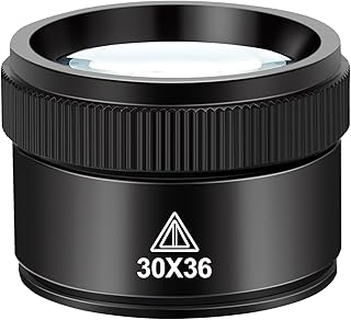 Magnifying Glass 30X Jewelers Loupe Magnifier Portable Handheld Pocket Magnifier Lens for Close Work Crafts Jewelry Repair Reading Coins Stamps Map(30X-Handheld)