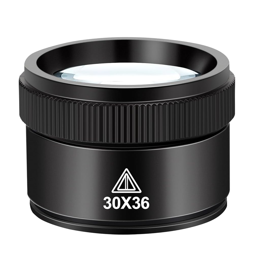 Mlogiroa Magnifying Glass 30X Jewelers Loupe Magnifier Portable Handheld Pocket Magnifier Lens for Close Work Crafts Jewelry Repair Reading Coins Stamps Map(30X-Handheld)