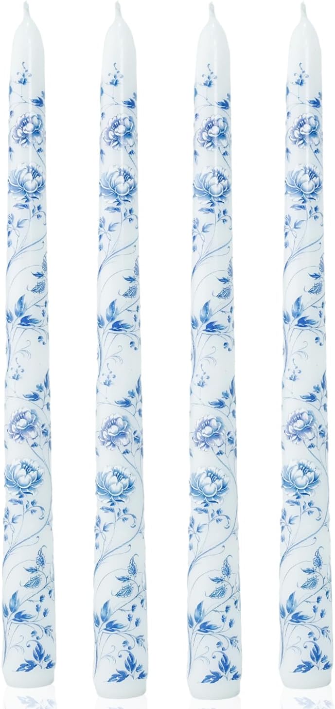 Purple Taper Candle Dripless Candlesticks 10inches Lavender Candles Unscented Flora Long Candle Sticks for Home Party Wedding Restaurant Holiday Decor-4pcs