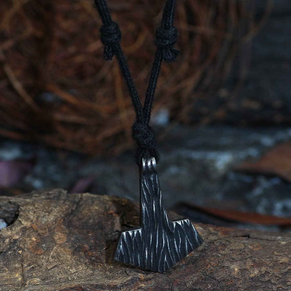 Miniatura 3 de Collar Nordic Viking Thor Hammjolnir para hombre acero inoxidable joyería vikinga regalo Acero inoxidable Sin gemas