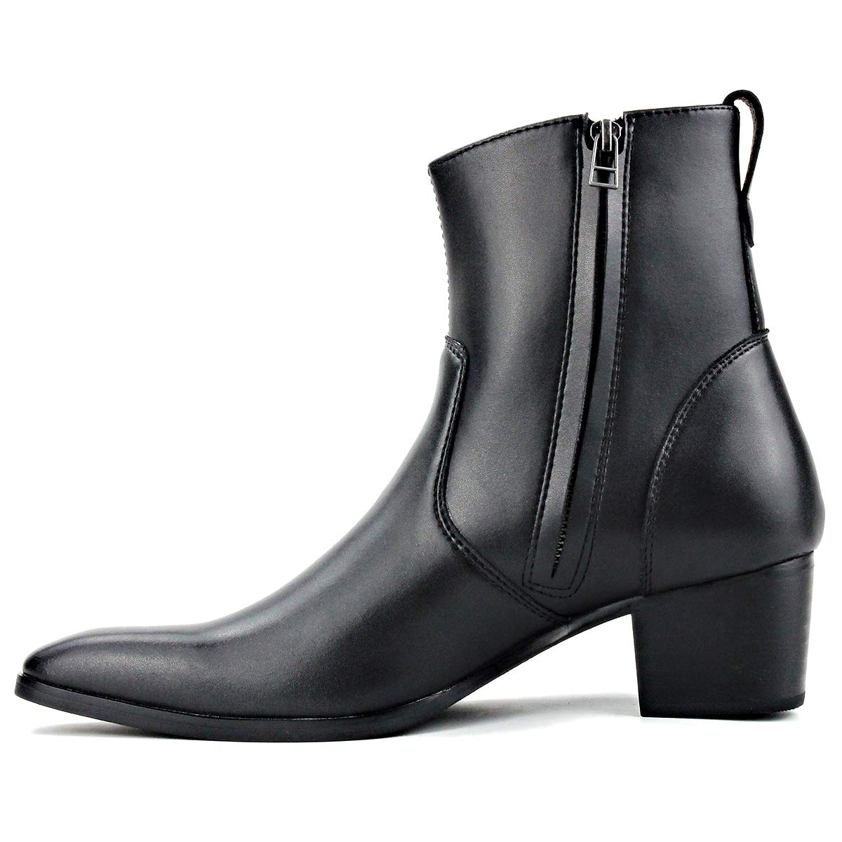 OSSTONE Chelsea Stiefel für Männer High Heels Herren Kleid Schuhe Reißverschluss Stiefel OS-JY016-DE