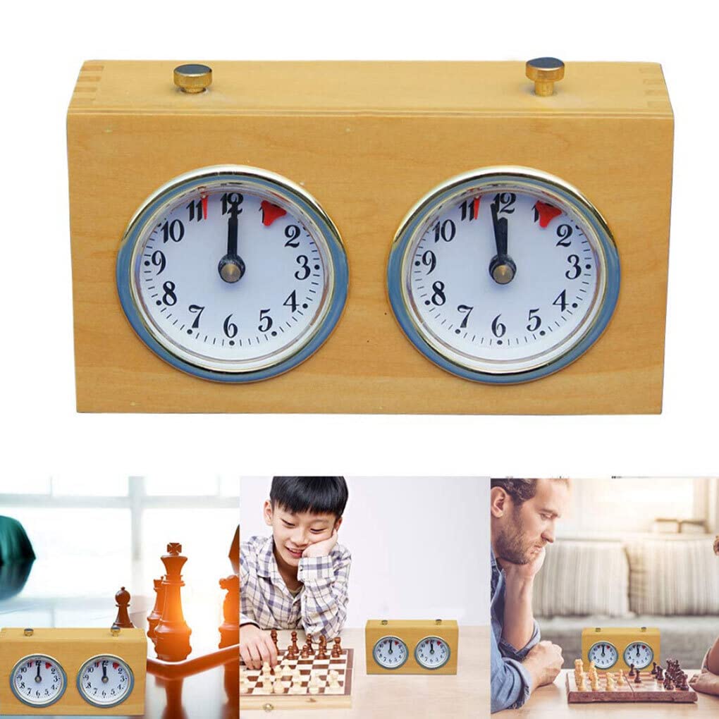 Timer per Scacchi Dama Orologio analogico Meccanico Conto alla rovescia Cronometro Strumento di cronometraggio Portatile Orologi da Gioco da Competizione