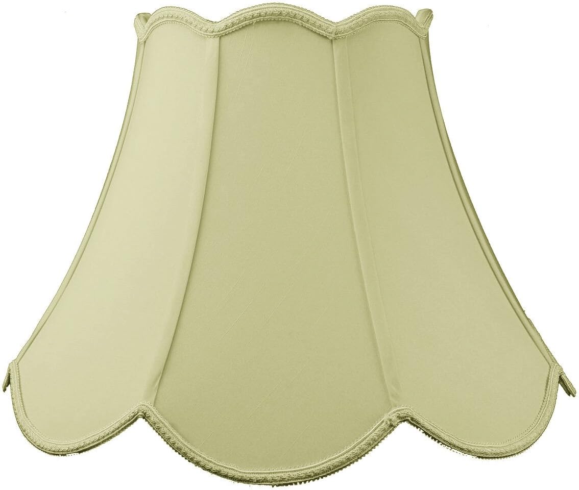 9x18x13 Scalloped Bell Lampshade Eggshell with Brass Spider fitter - Perfect for table and floor lamps - Large, Egg Shell
