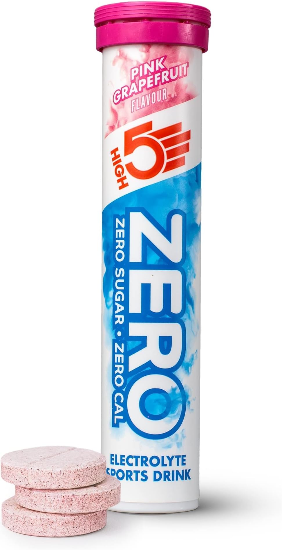 HIGH5 Zero Electrolyte Tablet - Hydration Tablets Enhanced with Vitamin C - 0 Calories & Sugar Free - Boost Hydration, Performance & Wellness - Pink Grapefruit, 20 Tablets (20x, Pack of 1)