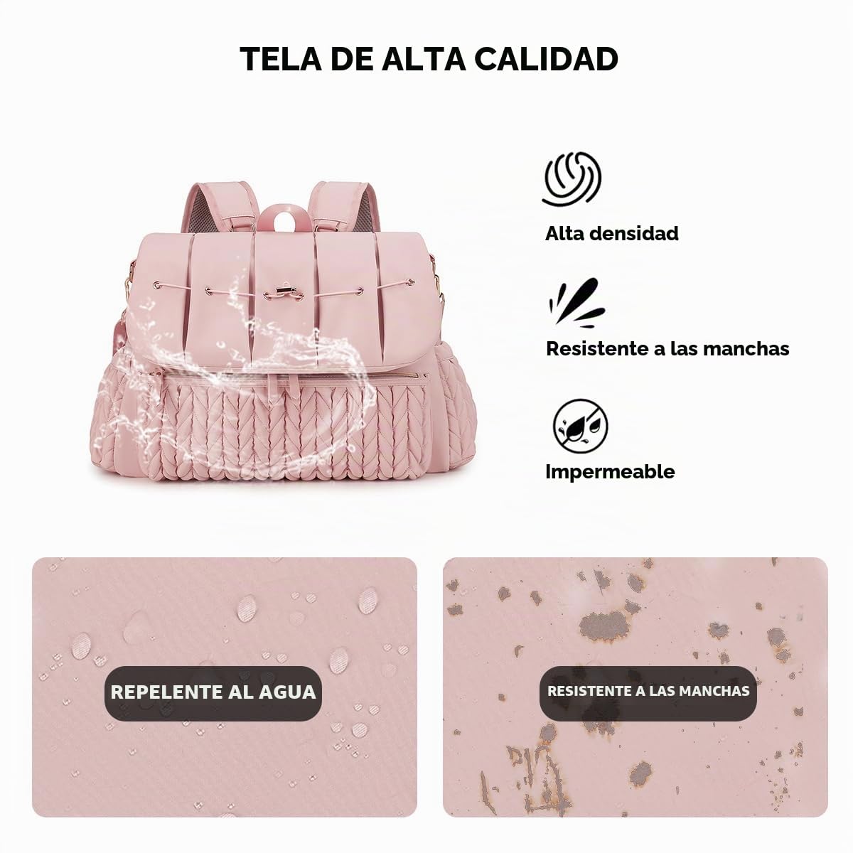SONARIN Convertible Mochila de Pañales para Bebé,Gran Capacidad Impermeable Bolsa de Pañales Bolso Cambiador Bolsa de Viaje para Pañales con Cambiador & Correa de Hombro(Rosa)