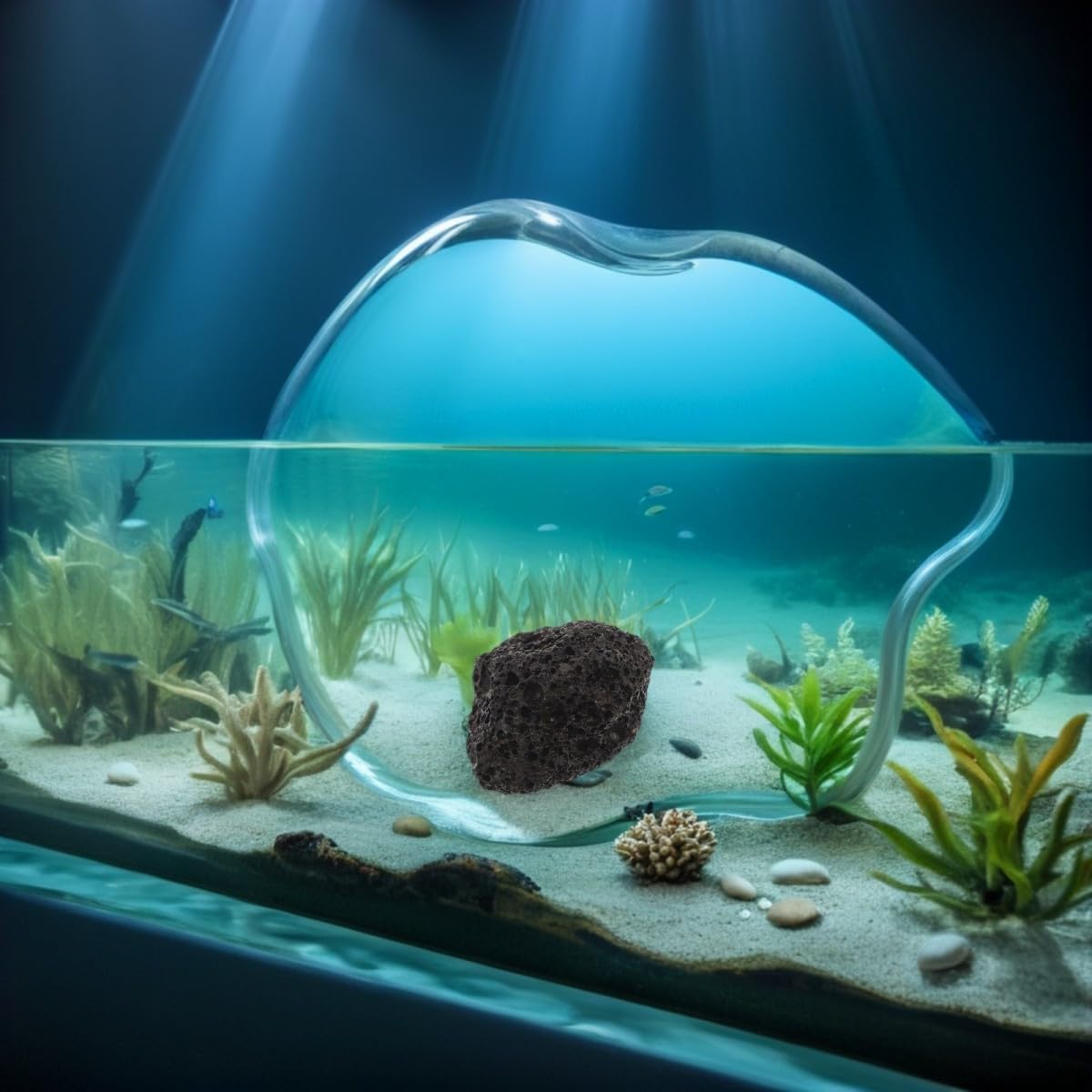 Piedras de Lava Natural para Fondo de Acuario con Textura Volcánica para Decoración y Ambiente Acuático Saludable