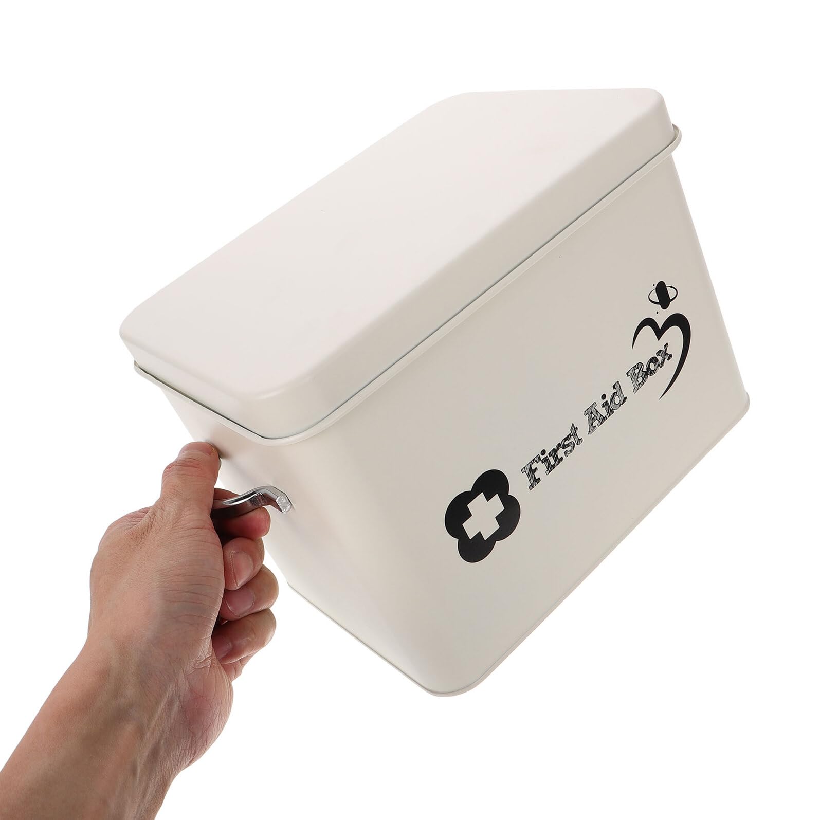 TEHAUX Caja Pequeña de Medicamentos Multicapa para Uso Familiar y Viajes, Botiquín Portátil de Acero Inoxidable, Organizador Médico Compacto para Almacenamiento Seguro de Medicinas