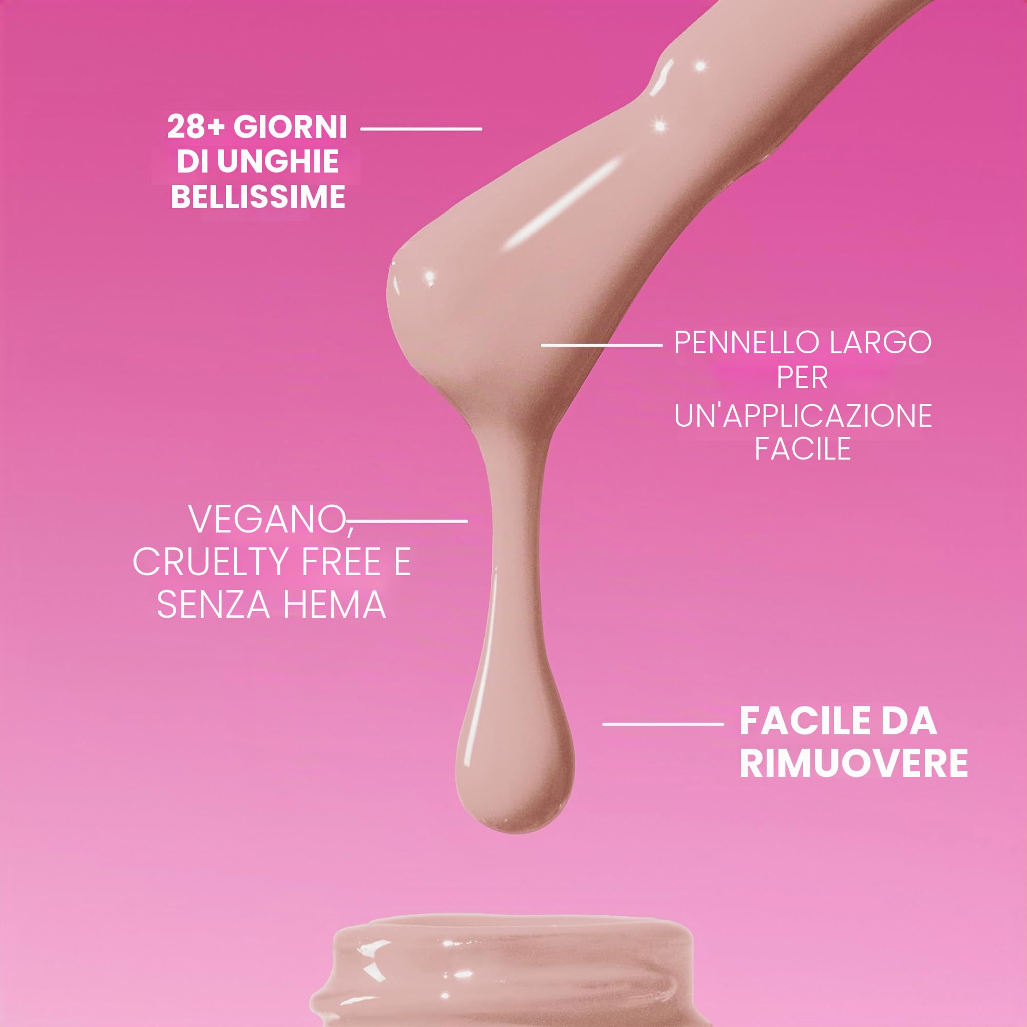 Pink Gellac Set per unghie in gel, set di smalti UV con lampada UV di alta qualità, rosa, 4 tonalità rosa da 15 ml, gel top coat e base coat, lima per unghie, solvente e detergente, unghie fai da te