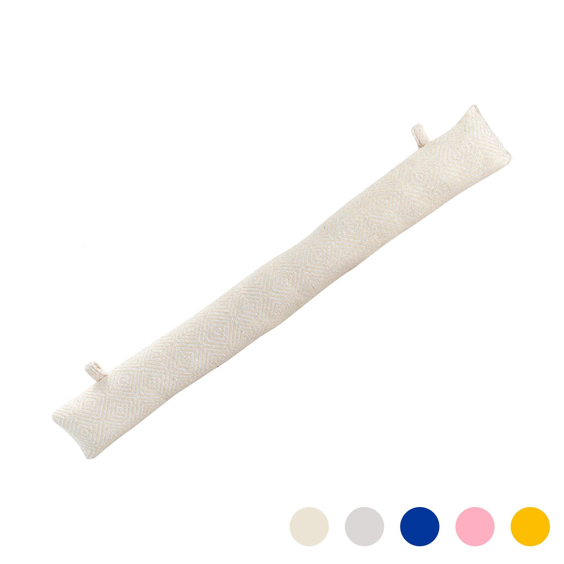 Nicola Spring Decorative Draught Excluder - Modern Style Fabric Weighted Draft Stopper - Natural - 80cm