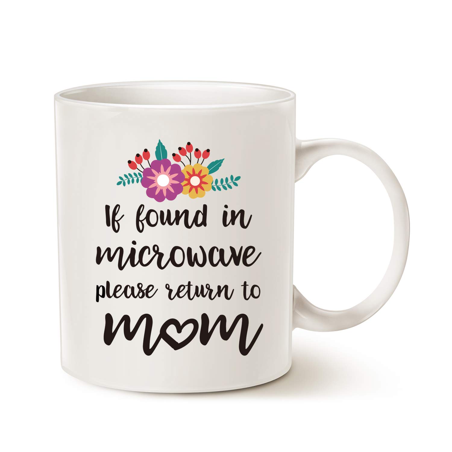 MAUAG Mothers Day Gifts Funny Coffee Mug for Mom If Found in Microwave Please Return to Mom Cute