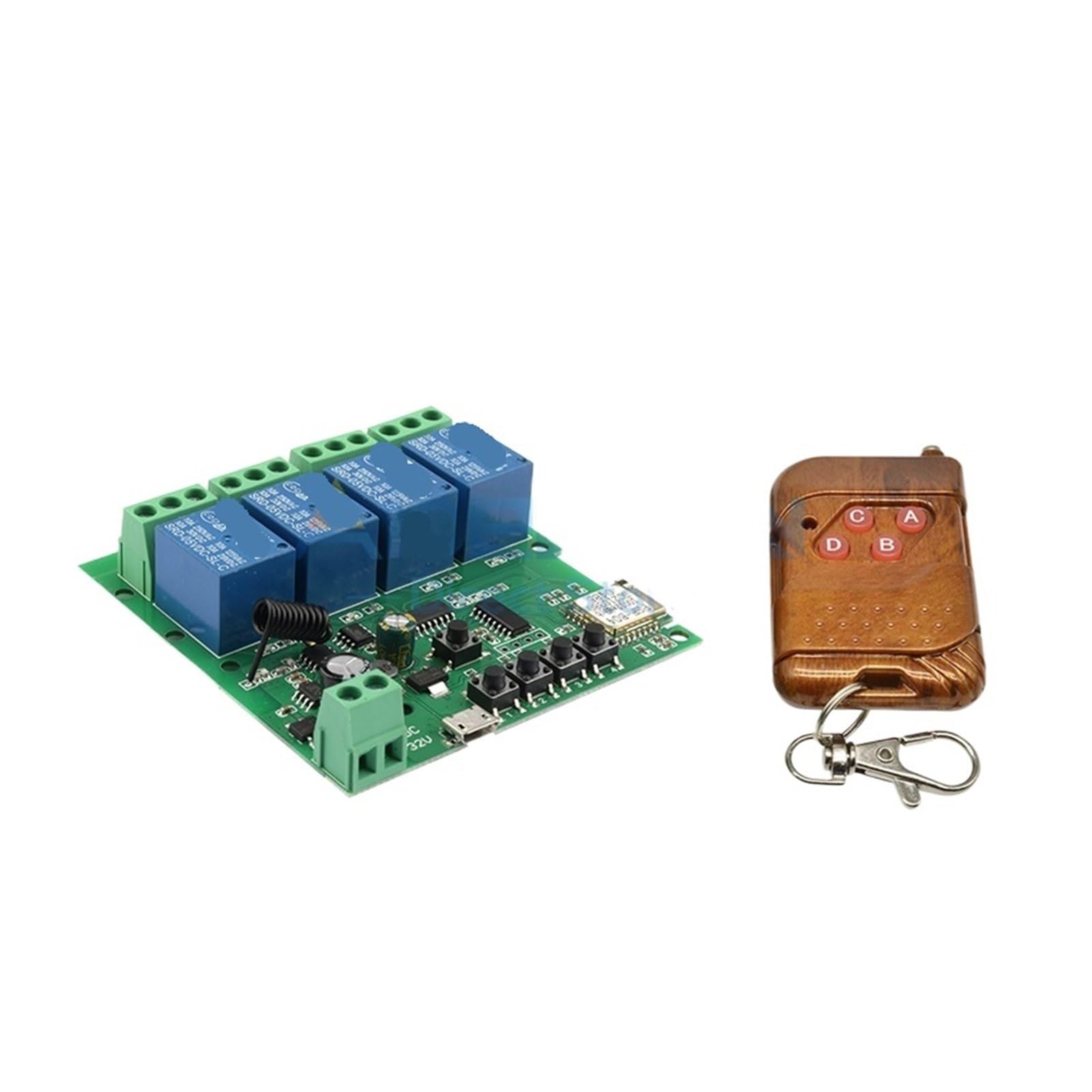 5 V-32 V 220 V eWelink modulo interruttore relè WiFi intelligente a 4 canali 433 Mhz interruttore di telecomando senza fili autobloccante casa intelligente (Color : 5-32V and 433 Remote)