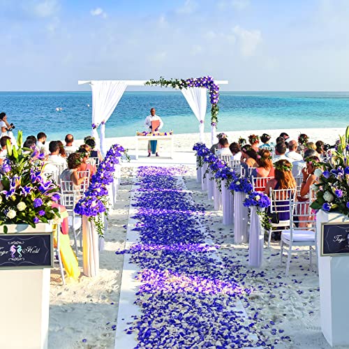 UUEMB 2000pcs Blue Silk Rose Petals for Bedroom Wedding Anniversary & Party Decoration, Dark Blue - Image 2