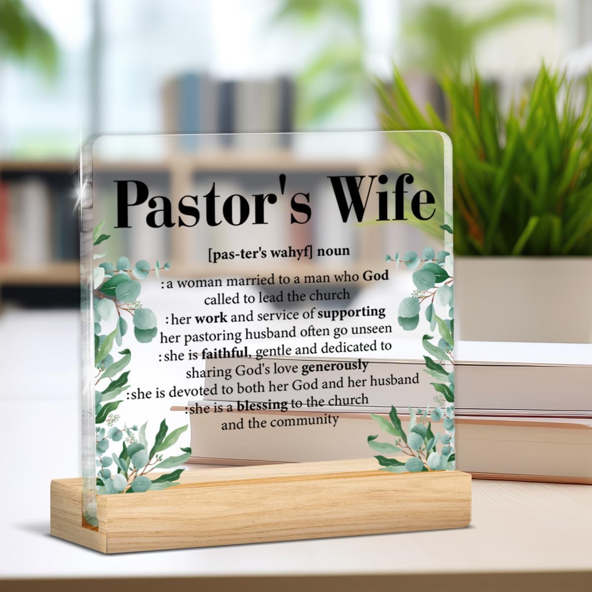 Pastor's Wife Gifts, Appreciation Gifts for Pastor's Wife Definition Clear Acrylic Desk Decorative Sign Decor - Image 6
