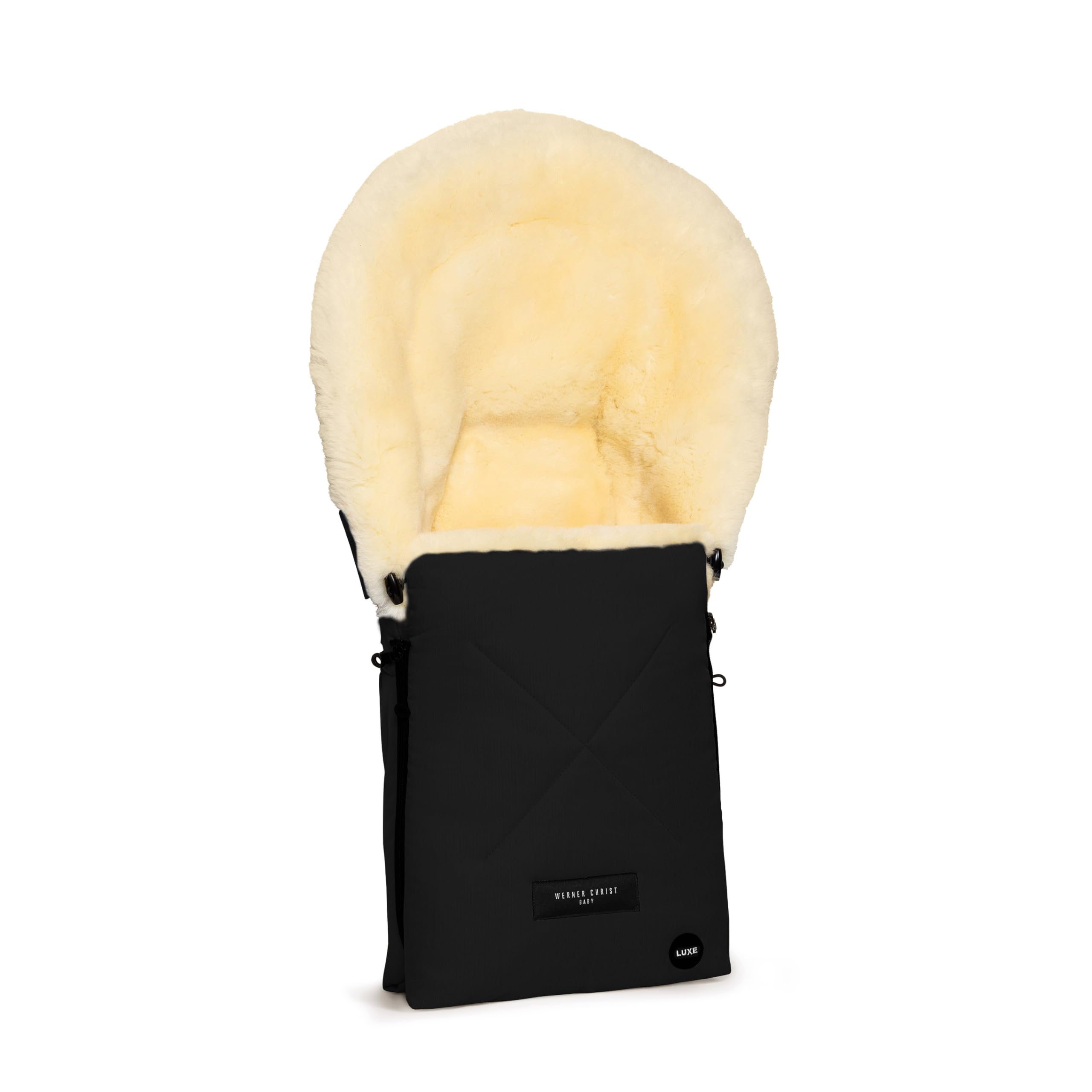 Werner Christ - Saco de bebé de piel de oveja Oslo Luxe para capazo, saco de invierno de piel médica (de 0 a 6 meses) para capazo, portabebés, cochecito