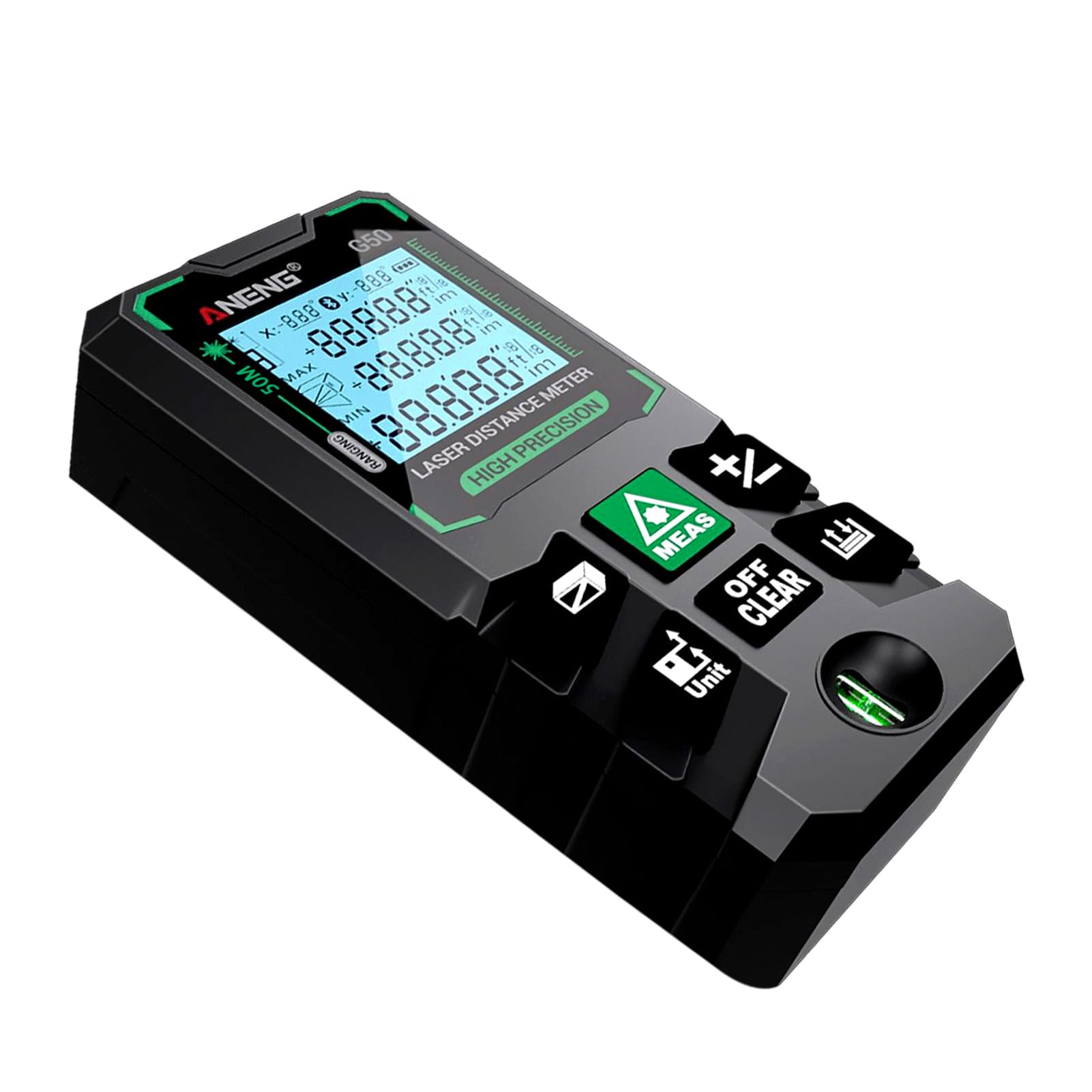 G120 Telémetro láser Inteligente de Alta precisión Medidor de Distancia láser Verde 30 Conjunto de Almacenamiento de Datos Herramienta multifunción de calibración (G50)