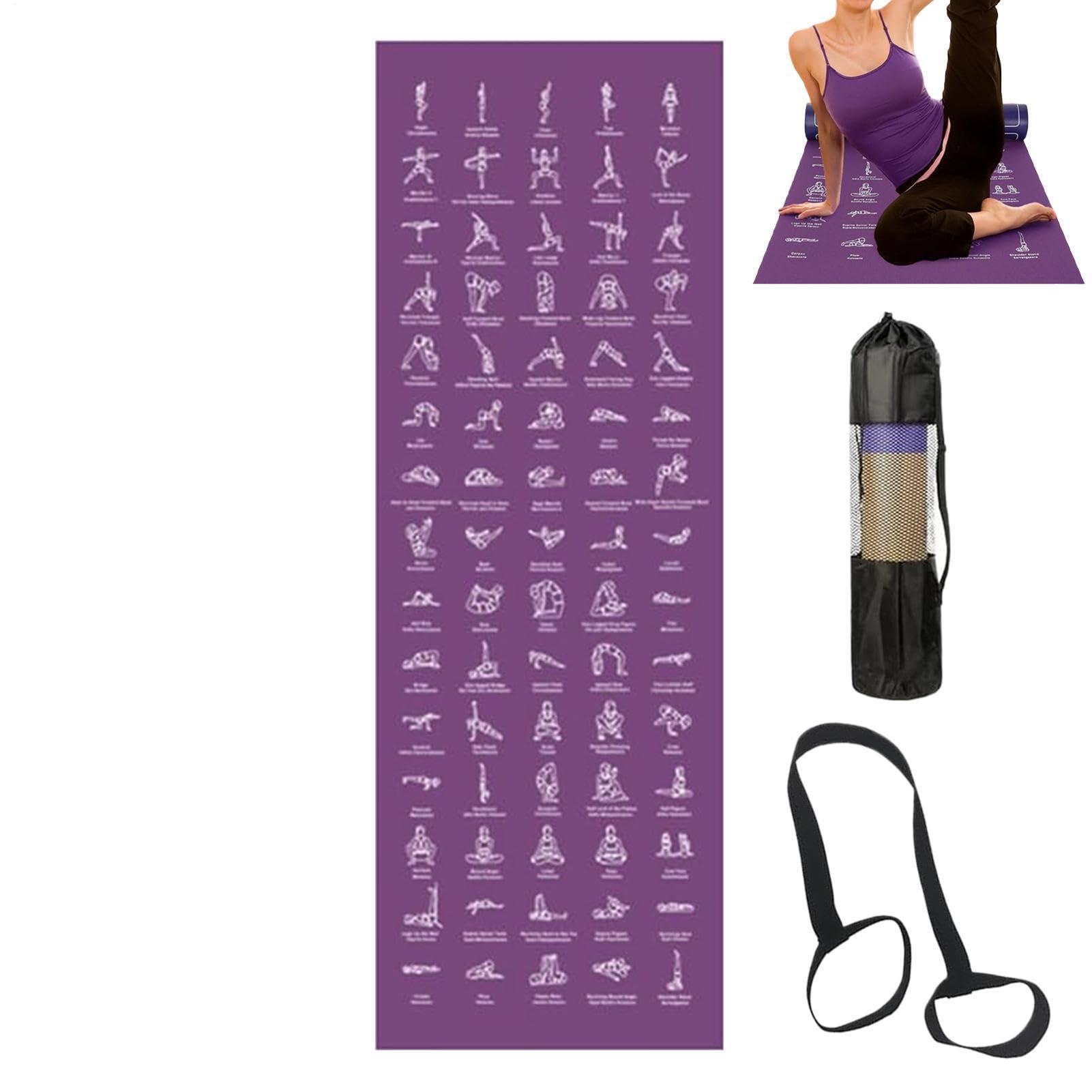 Mata do Pilates z Przechowywaniem Antypoślizgowa Miękka | Mata Treningowa do Ćwiczeń do Użytku Wewnątrz, na Podłodze, w Siłowni, Studio, Pilates, Fitness,