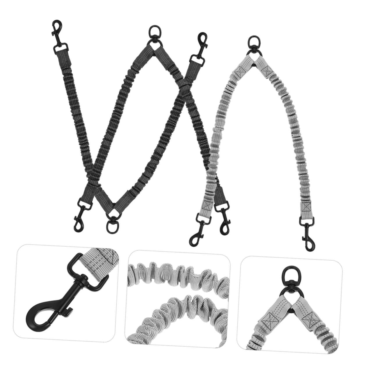 3pièces Laisse Double pour Chien Solide Et Réfléchissante pour Promenade Extérieure Portable Et Confortable pour Chiot