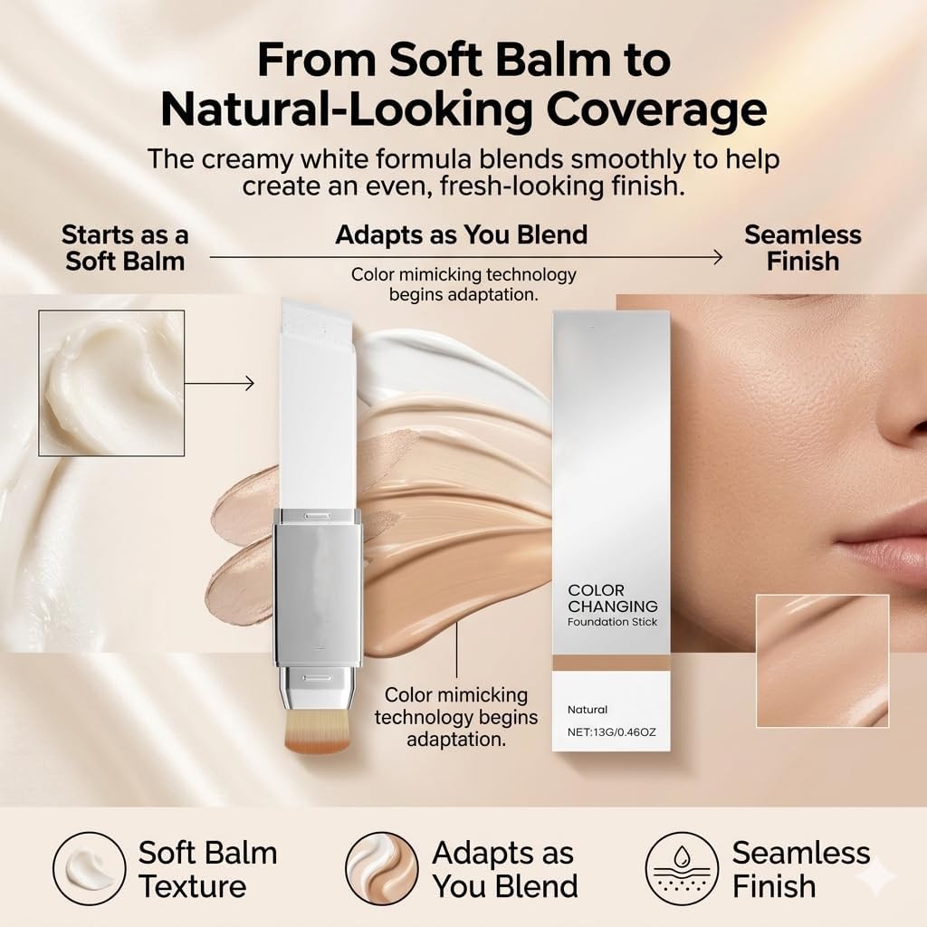Love Color-Changing Foundation Stick with Brush, Concealer and Primer