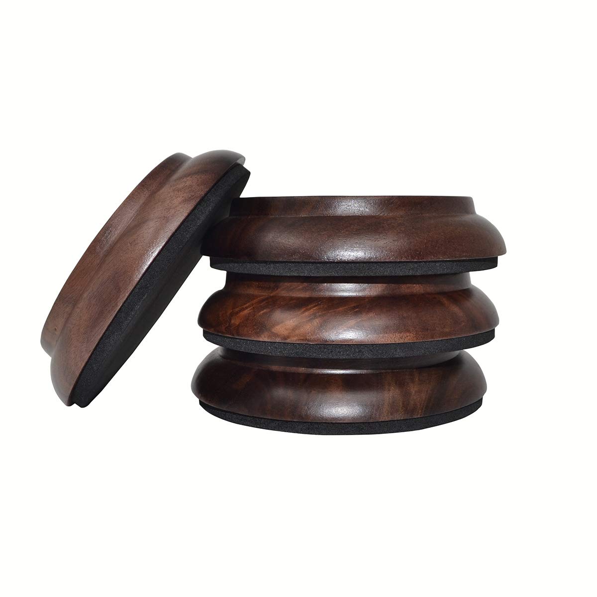 Kingpoint Black Walnut Hardwood Upright Piano Caster Cups Set Of 4 Real Walnut Wood Furniture Leg Pads Protection