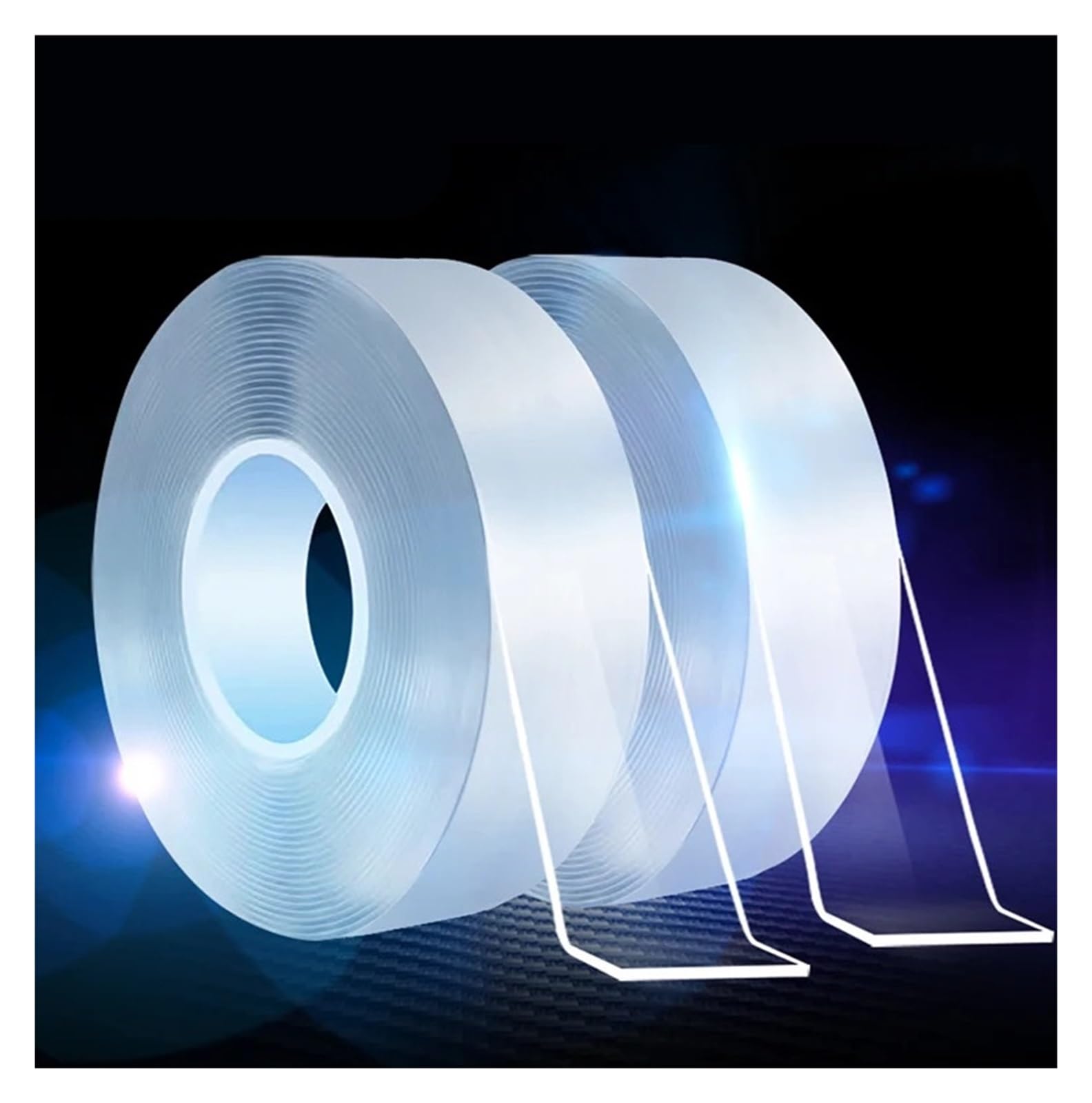 Nastro adesivo biadesivo trasparente, Nastro biadesivo trasparente 1/2/3M, riutilizzabile, for la casa, adesivi, porcellana, legno, metallo, plastica, super colla(20mm X 3m Tape)