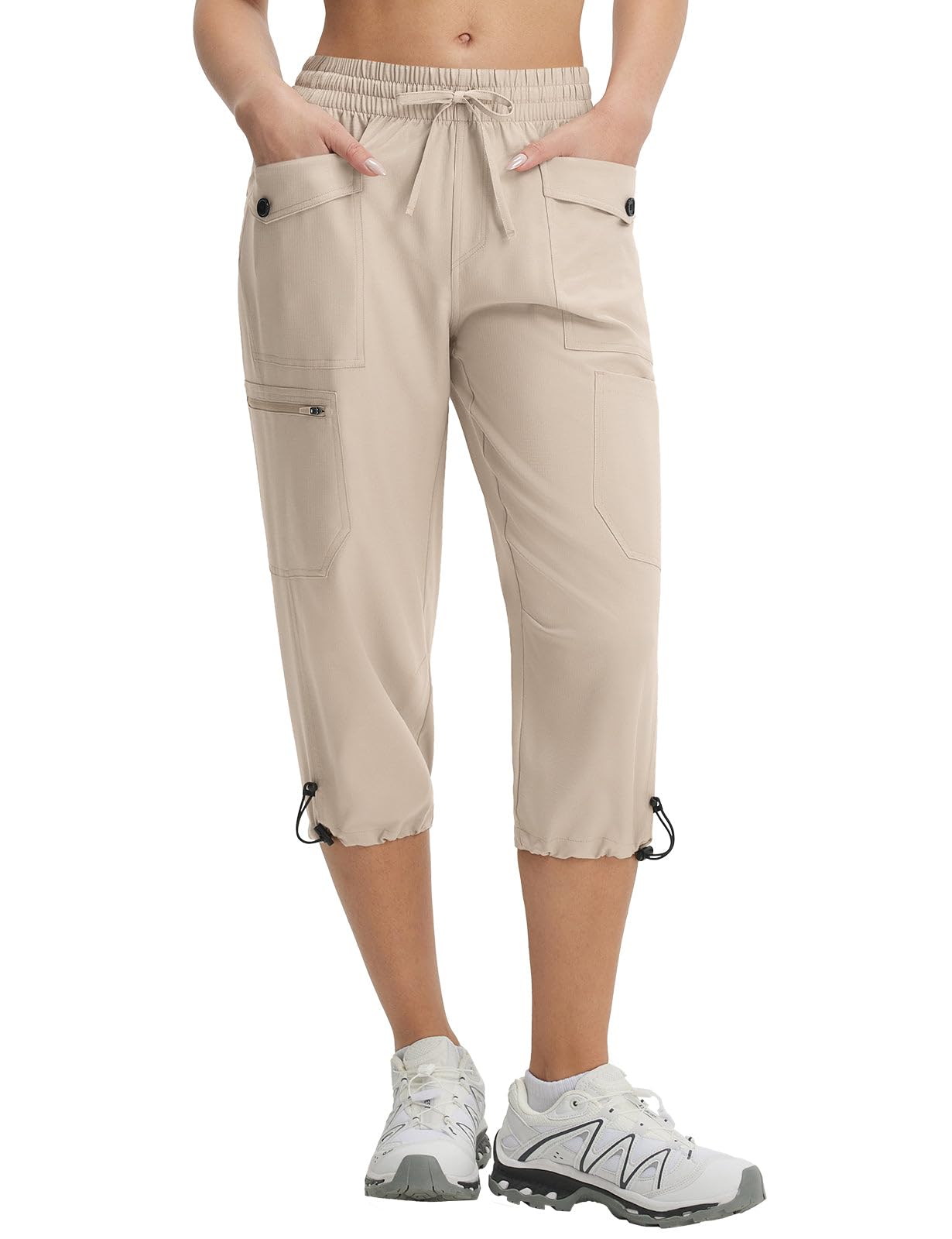 baleaf Damen Wanderhose Knielang UV Schutz Cargohose Outdoorhose Sommerhose