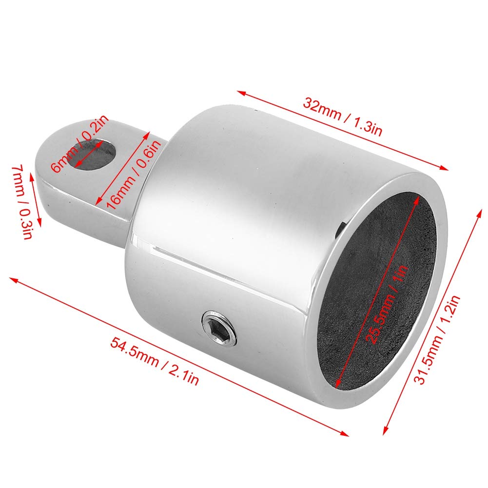 Tiiyee Abdeckkappe für Bimini-Armaturen für Marineboote, Bimini-Top-Hardware aus Edelstahl, Riemen, Öse, Endkappe, Verbindungskappe, 7/8 Zoll