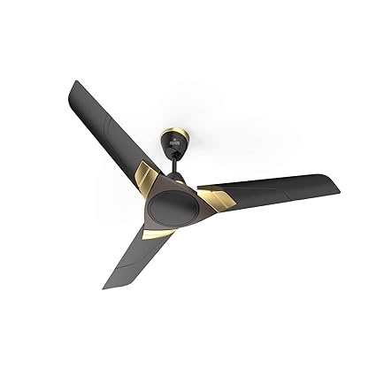 Polycab Aereo Purocoat Premium 1200 mm High Speed Ceiling Fan with 4-in-1 Protection - Anti Dust, Anti Rust, Anti fade, Anti Bacteria and 2 years warranty (Matt Black Chocolate Gold)