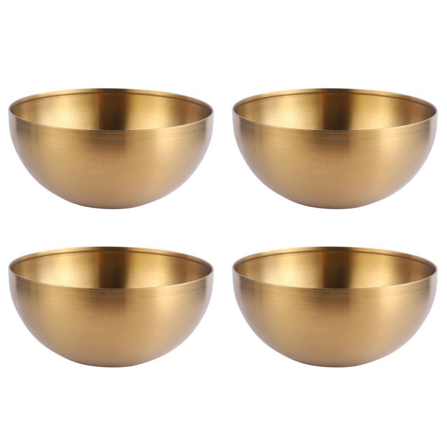 Hndhbfgrt 4X Large Capacity Stainless Steel Salad Bowls Korean Soup Rice Noodle Ramen Bowl Kitchen Food Container,Gold,20X9CM