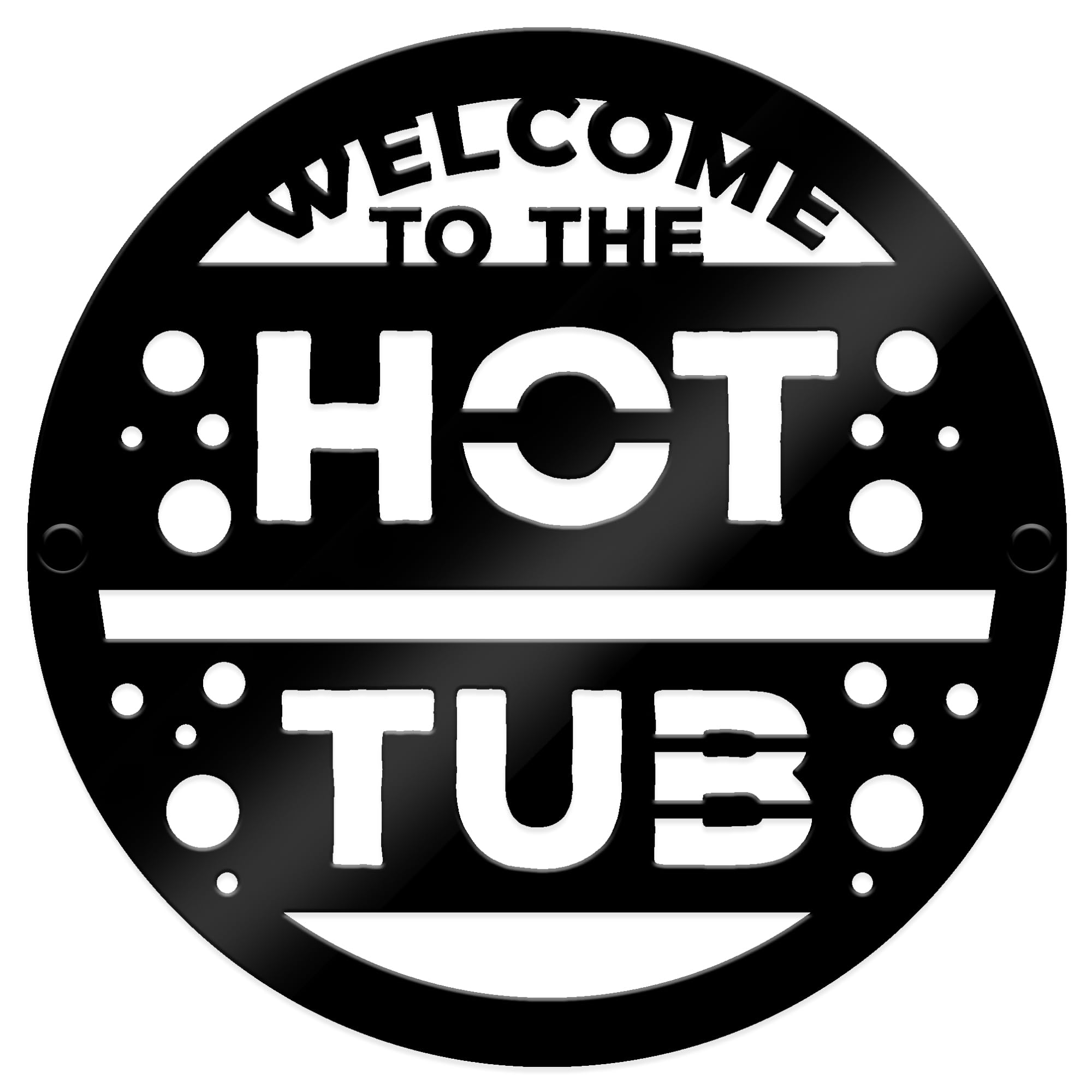 Hot Tub Welcome Sign For Garden Outside Hot Tub Accessories Garden Signs and Plaques Waterproof Durable 35x35cm / 23x23cm Black Acrylic Wall Mounted Plaque (Large: 35x35cm)
