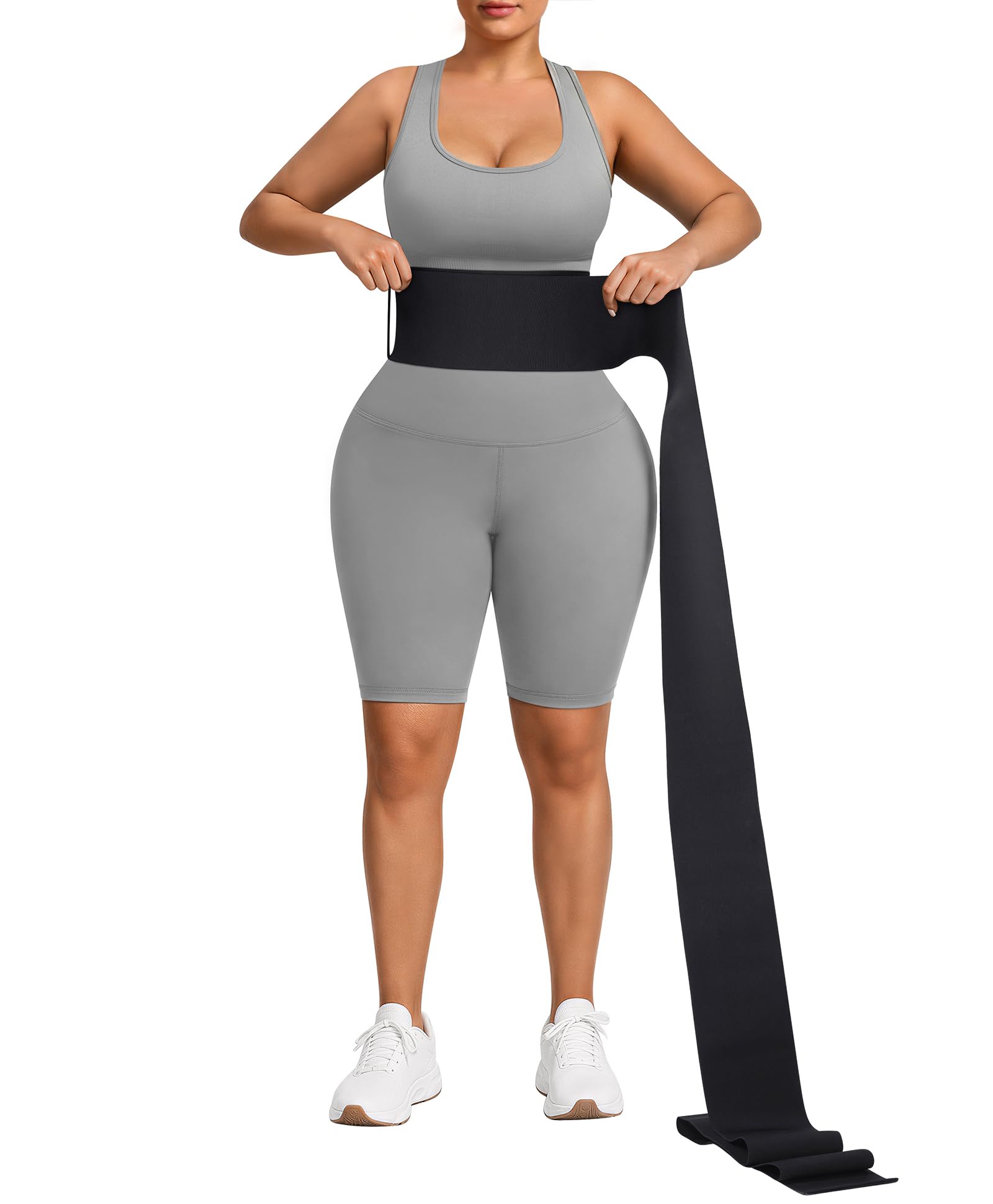 Photo 1 of FeelinGirl Waist Trainer for Women Bandage Wrap Trimmer Belt Long Torso Tummy Wraps Belly Body Shaper Waist Trimmer Belt