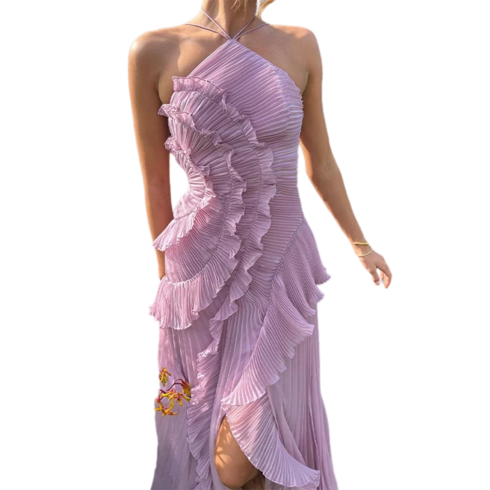 Vestito Elegante Abito Senza Spalline per Le Donne - Stile Estate 2026 con Dettaglio Borsetta E Fessura, Ideale Feste Serali Ed Eventi Speciali-White-s-China Mainland