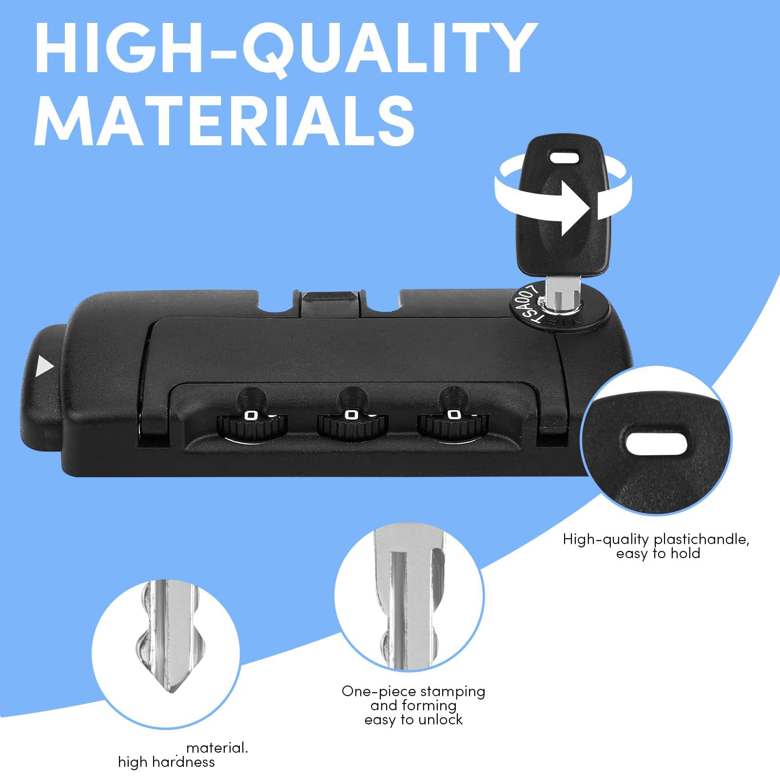 セキュリティ・セーフティ emeews 8Pcs Master Key Set, TSA Locks for Luggage, Emergency Travel