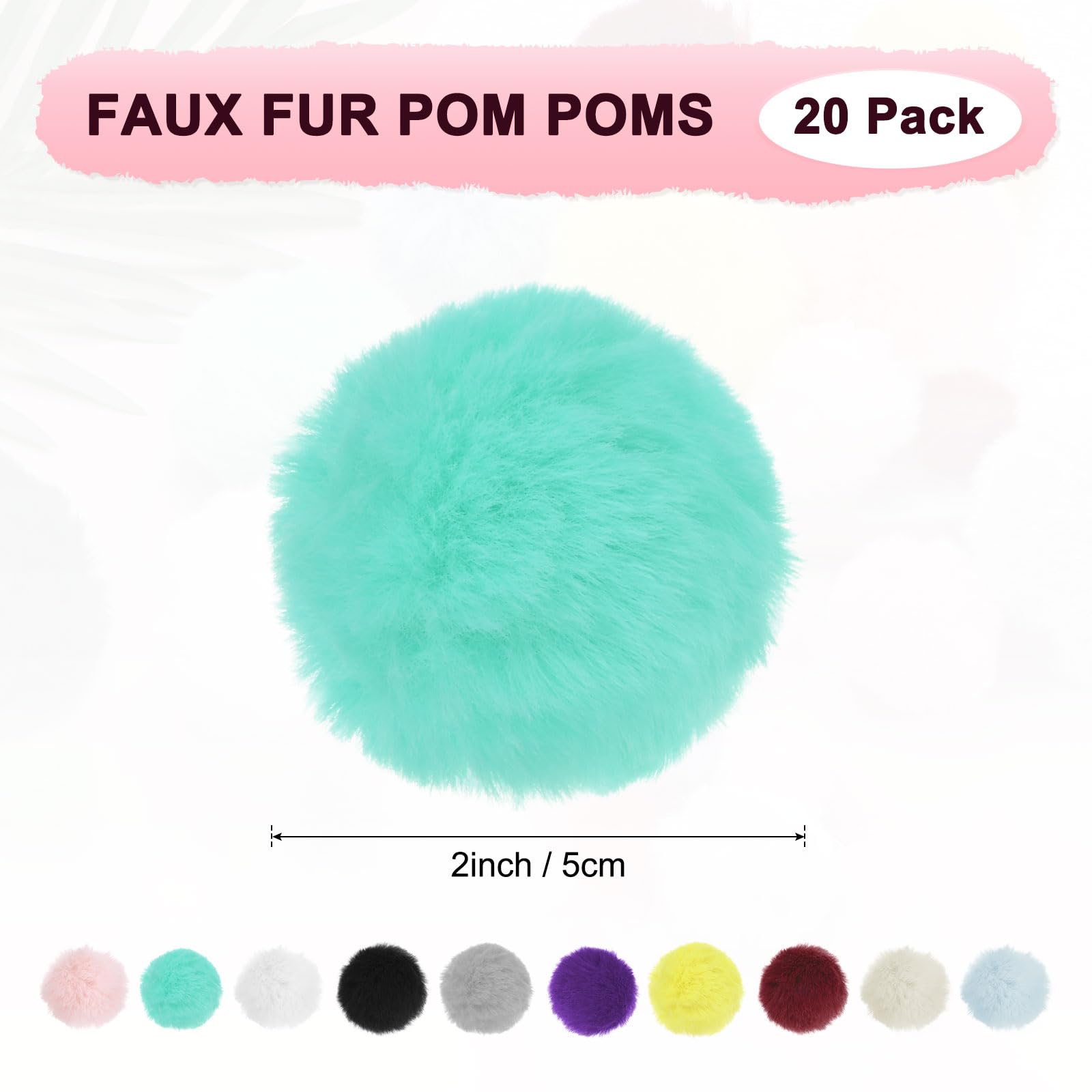 M METERXITY 20-Pack Faux Fur Pom Poms - Image 3
