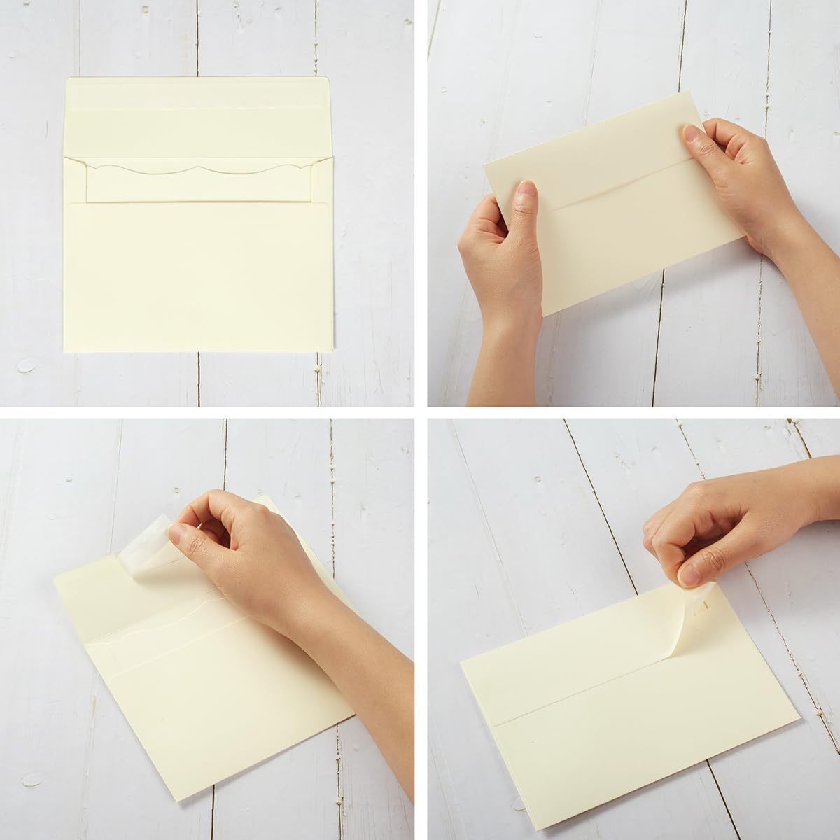 100 Pack A7 Envelopes with Colorful Blank 5 x 7 Cards Self-Adhesive Business Envelopes Invitations Cards Envelopes (Cream, A7) - Image 3