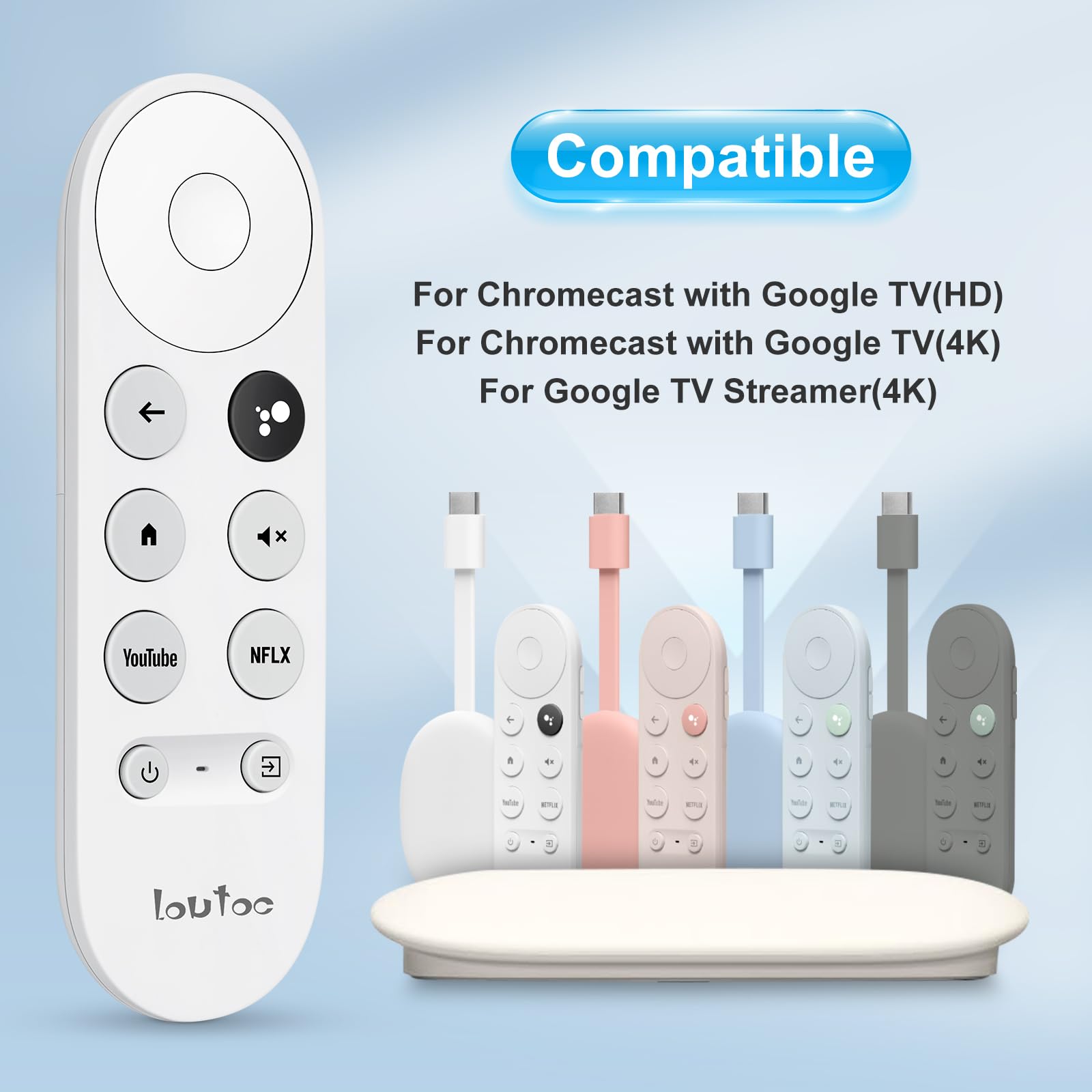 Zamienny pilot do Chromecasta z Google TV, pilot Chromecast do Google HD/4K & Google TV Streamer 4K