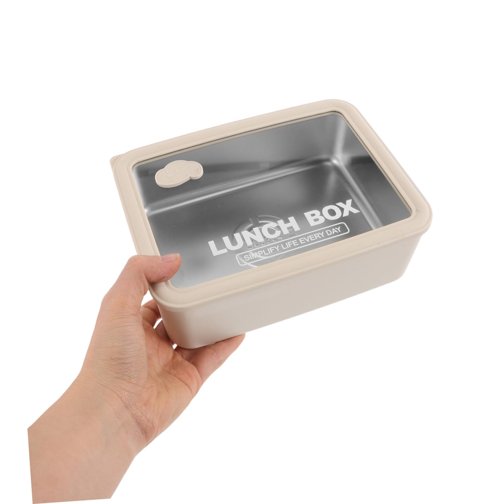 Fiambrera de Comida de Acero Inoxidable 304 con Tapa de Vidrio 1200 Ml Apta para Microondas Portátil para Adultos Oficina y Viaje