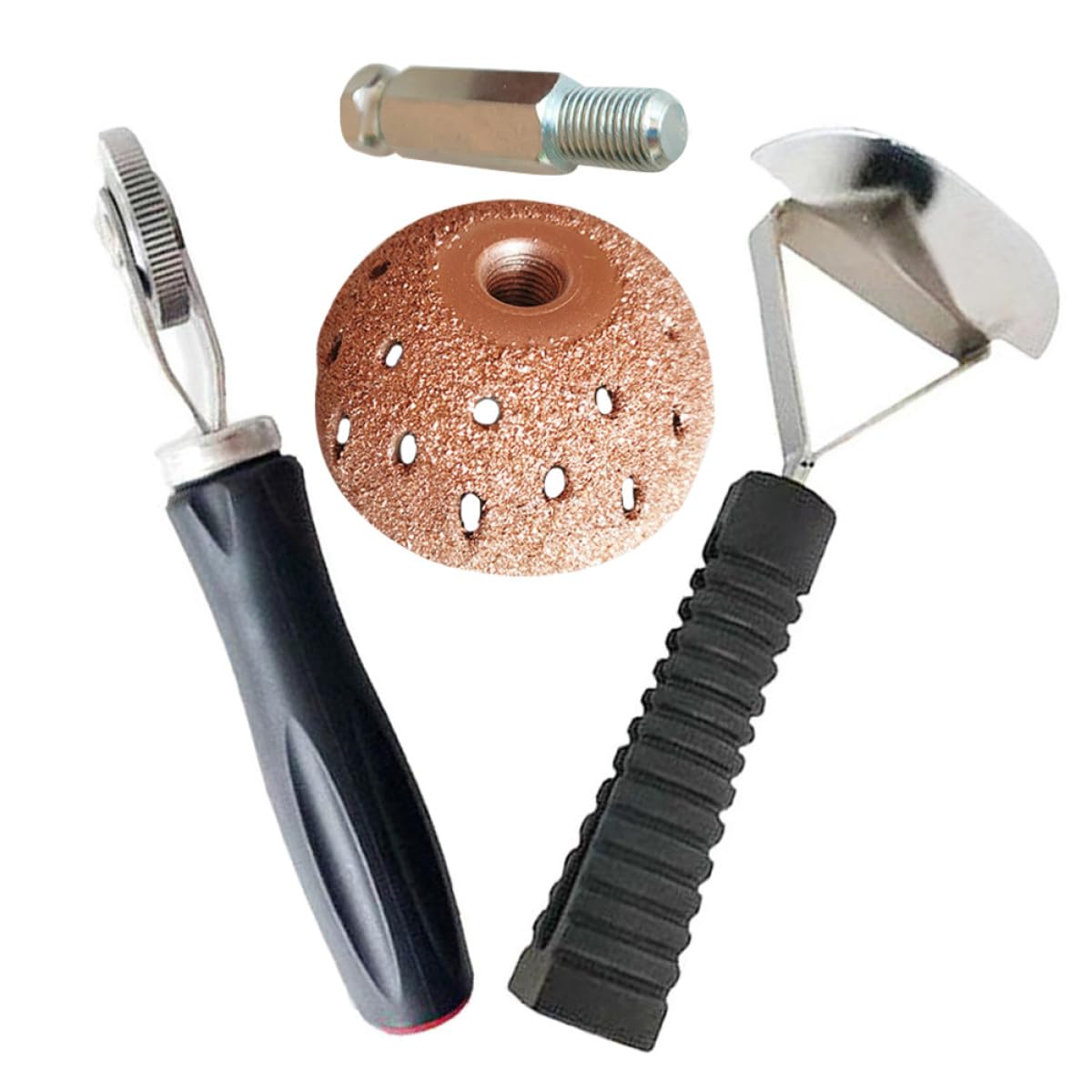 ERINGOGO Kit Riparazione Gomme Auto per Uso Personale e Riparazioni Compatto Rullo per Pneumatici Nero, Testa Abrasiva a Forma di Ciotola e Struttura Robusta in Plastico e Metallo