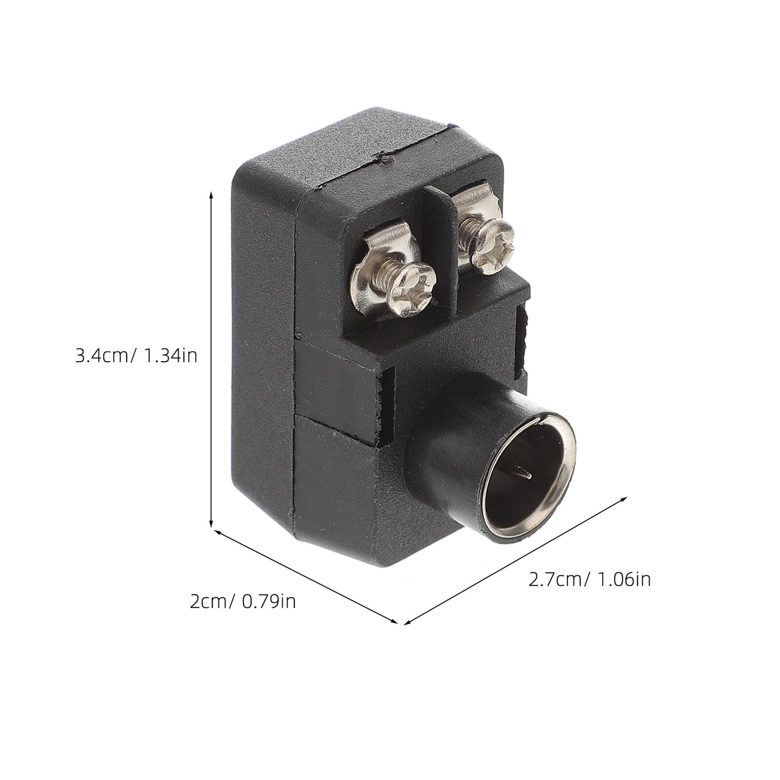 Adaptateur Coaxial 75 à 300 Ohms Noir en Métal et Abs, 2 Pièces