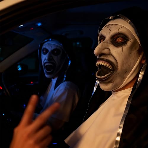 Miniatura 4 de Máscara de Halloween para adultos, máscara de zombi, máscara de vampiro, reutilizable con cintas elásticas ajustables para las orejas, máscara de