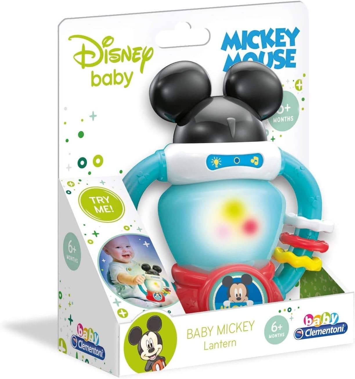 Clementoni 17335 Clementoni-17335-Disney Mickey Lantern-Interactive, Educational and Sound Toy for Baby from 6 Months and Older-Batteries Included, Multi-Colour
