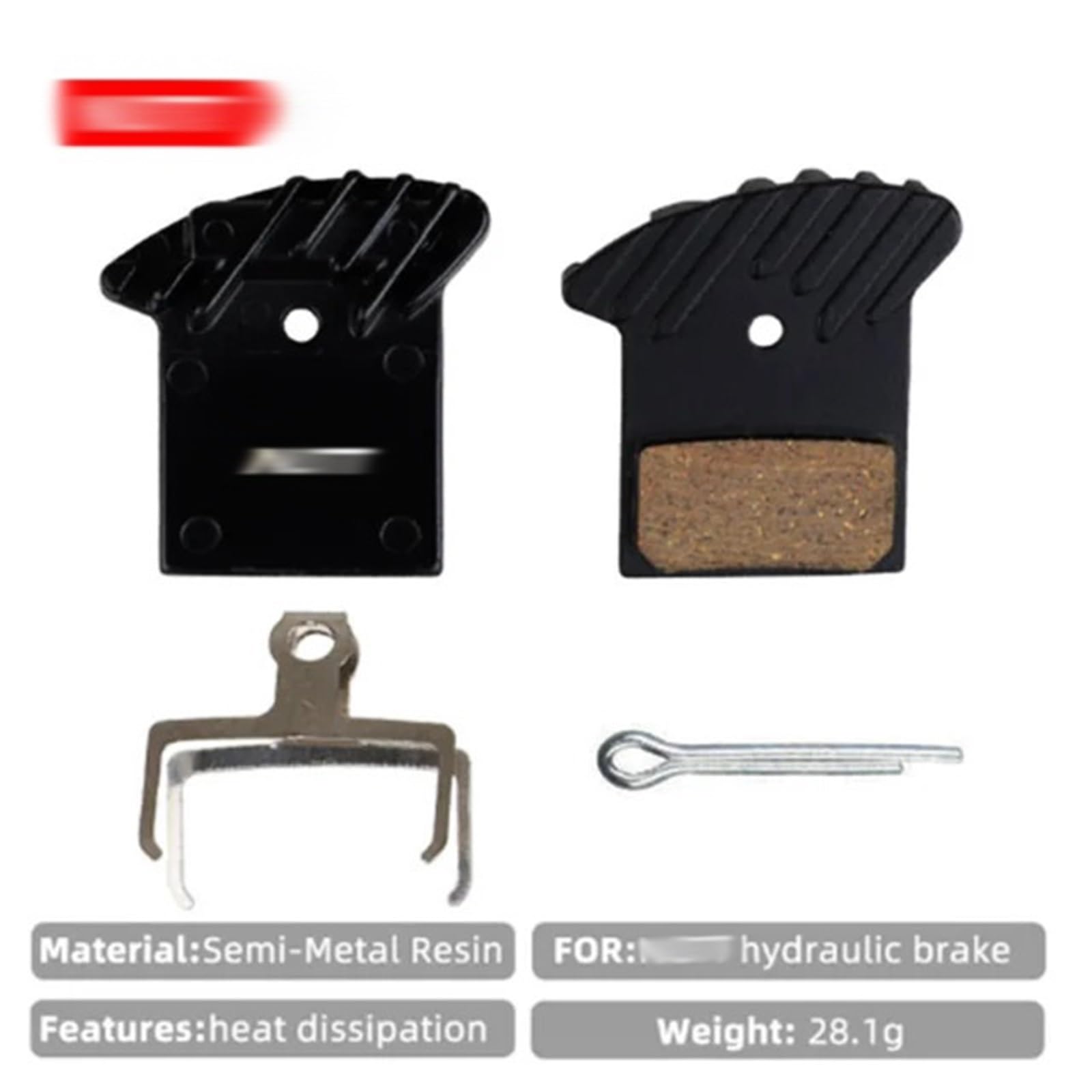 Scheibenbremsbelag Fahrrad hydraulischer Sattel Wärmeableitung Halbmetallharz mit Kühlung for Mountainbike Bremsbeläge Fahrrad(4 Pair)