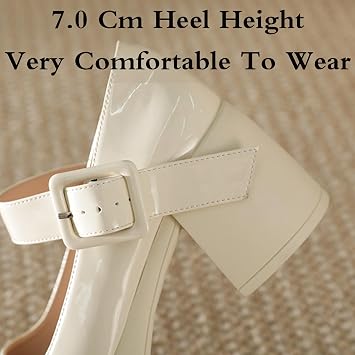 Women'S Mary Janes,Chunky Platform Mary Janes Shoes,Platform High Heels,Casual Platforms Shoes,Buckle Strap,Breathable,For School,Women Dressy And Work,Outdoor Occasions