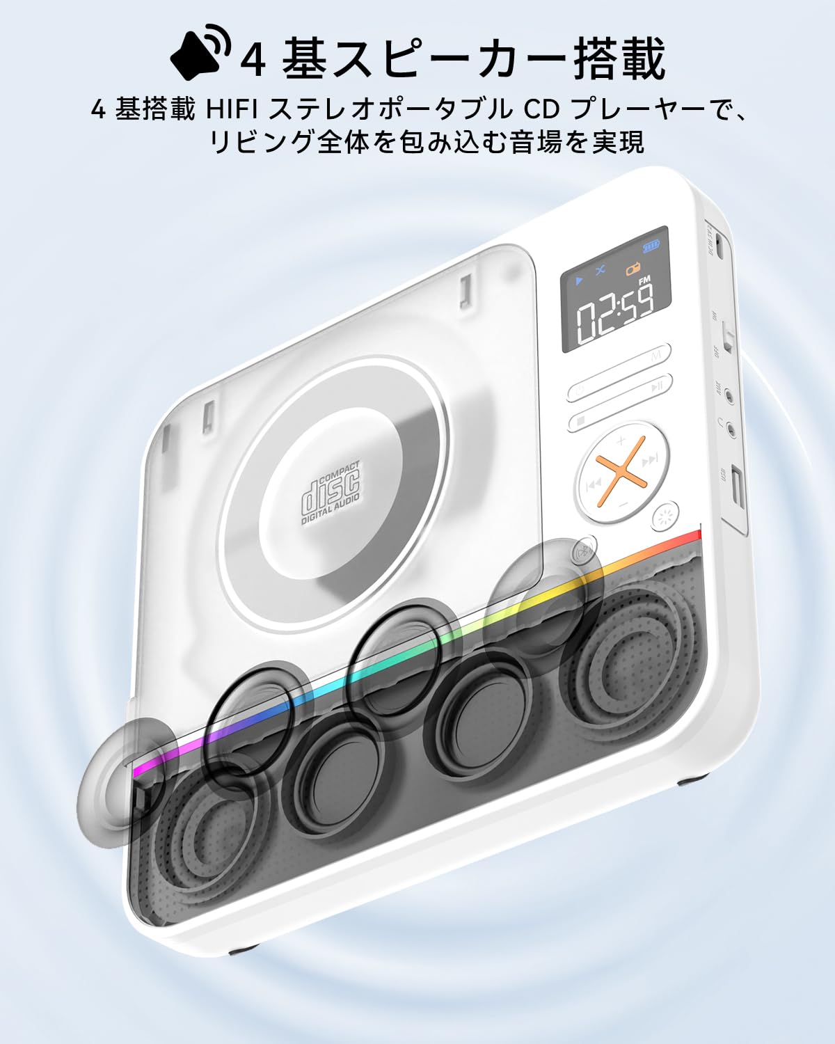 Amazon.co.jp: MONODEAL CDプレーヤー ポータブル Bluetooth