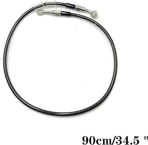 Miniatura 7 de AN3 M10 - Tubo de manguera de aceite trenzado de acero inoxidable negro para motocicleta, tubo giratorio de 360 grados de acero inoxidable para