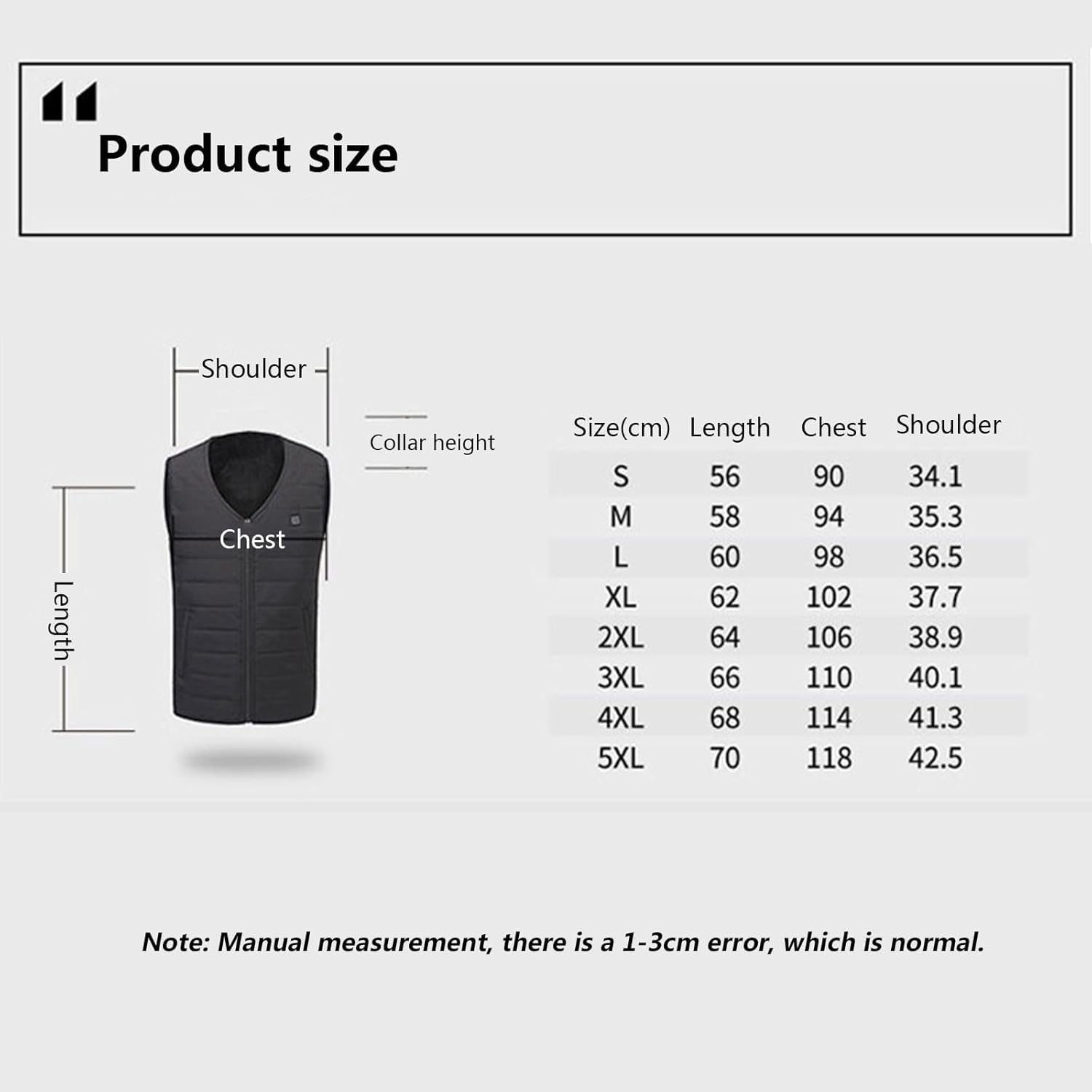 Odzież termiczna Kamizelka grzewcza męska i damska, kurtka grzewcza 3 poziomy ogrzewania, odzież outdoorowa, narciarstwo, outdoor, bez baterii(L(55-62.5kg))