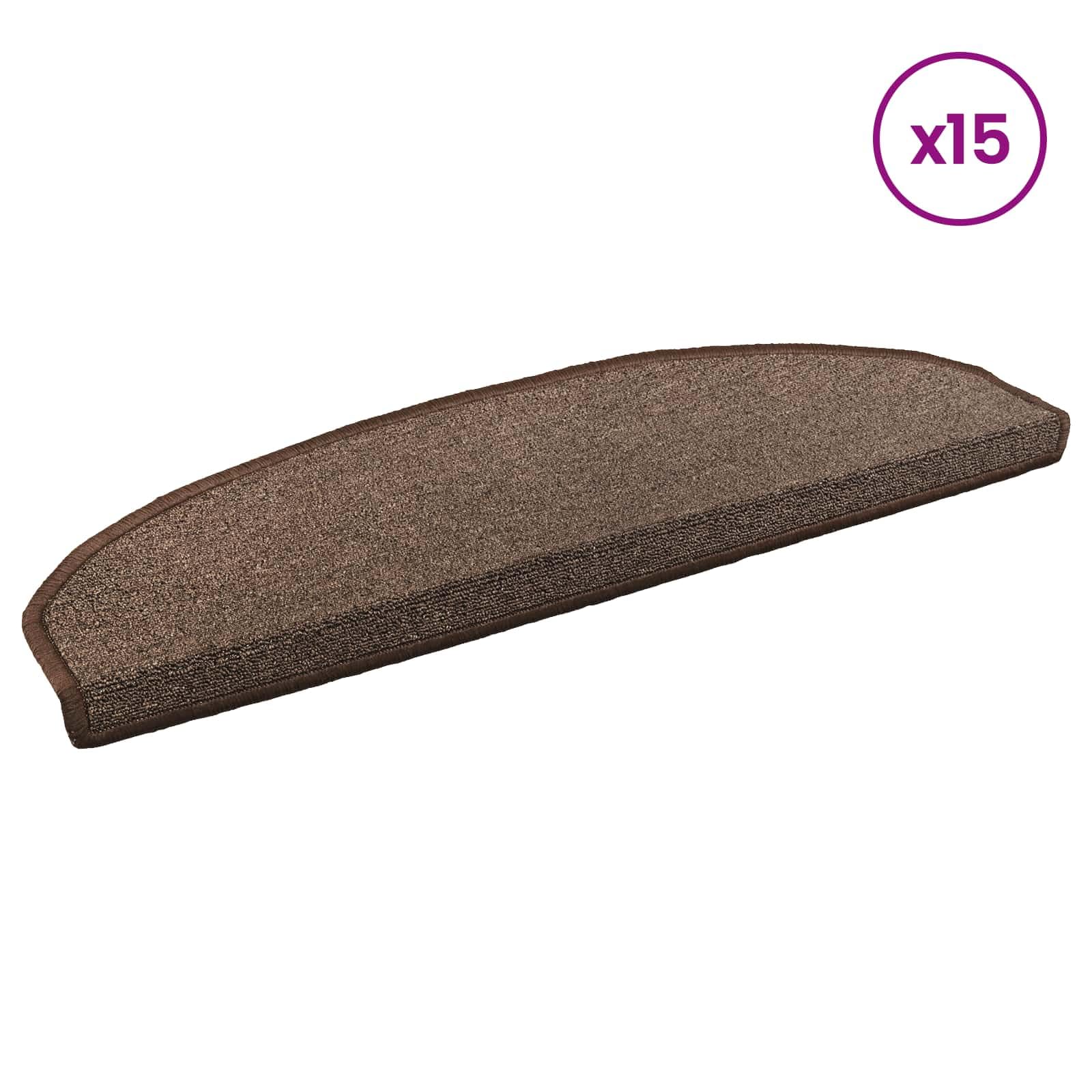 Tapiss d'escalier Auto-adhésifs Marron café 15 pcs revetement antidérapant Protection Contre la Chute Couvre Marche Bande adhésive sécurité Lavable intérieur Bois carrelage